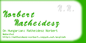 norbert matheidesz business card
